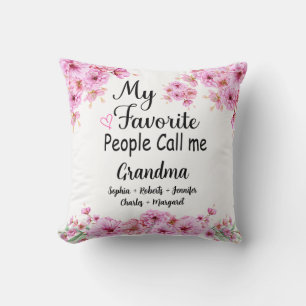 Favourite People Call Me Grandma   Grandkids Name Cushion