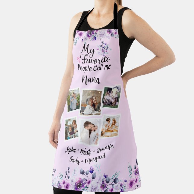 Favourite People Call Me Nana, Grandkids Name phot Apron (Insitu)