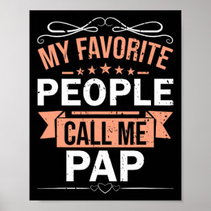 Favourite People Call Me Pap Retro Men Father's Da Poster