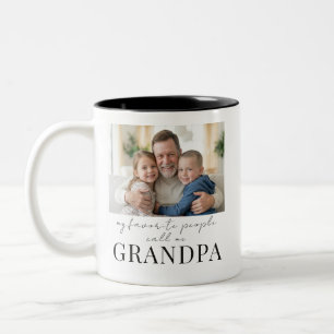 Favourite People Call Me Papa Dad Photo Gift Two-Tone Coffee Mug
