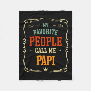 Favourite People Call Me Papi Father's Day Fleece Blanket
