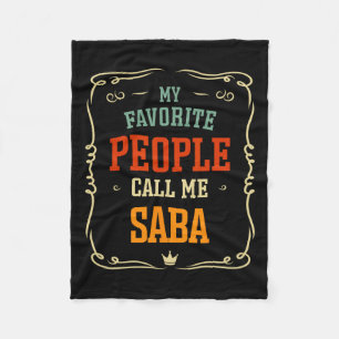 Favourite People Call Me Saba Father's Day Fleece Blanket