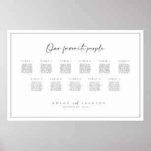 Favourite People Minimal Wedding Seating Chart