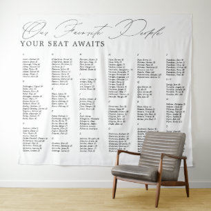 Favourite People Wedding Alphabetic Seating Chart Tapestry