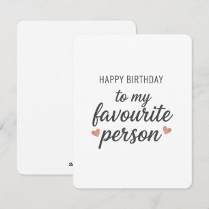 Favourite Person Birthday Card Wife Husband
