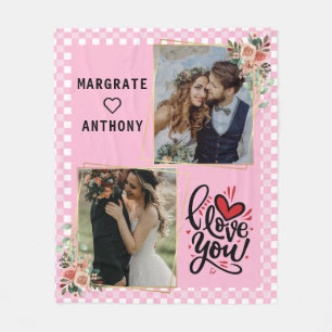 Favourite Person I Love You 2 Photo girly pink Fleece Blanket