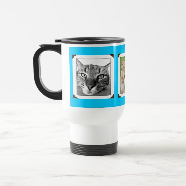 Favourite Pet Photos Cat Lovers Travel Mug (Left)