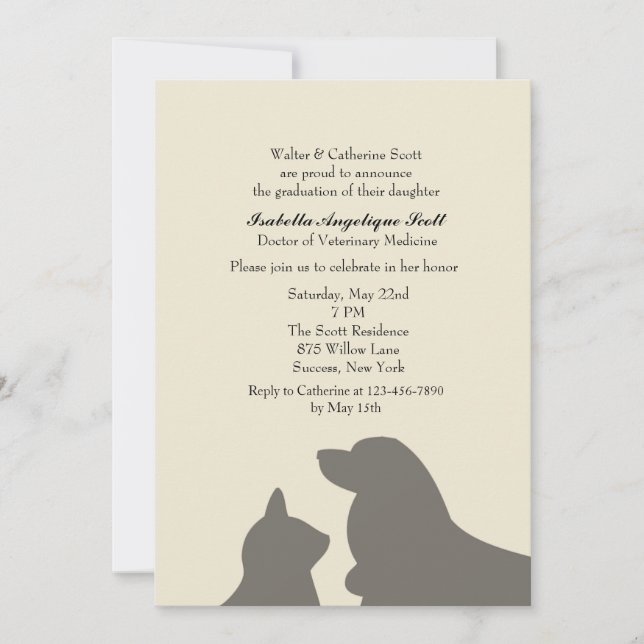 Favourite Pets Veterinary School Graduation Invitation (Front)
