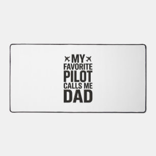 Favourite Pilot Calls Me Dad Vintage Aeroplane Shi Desk Mat