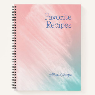 Favourite Recipes, Name, Pastel Colours Notebook