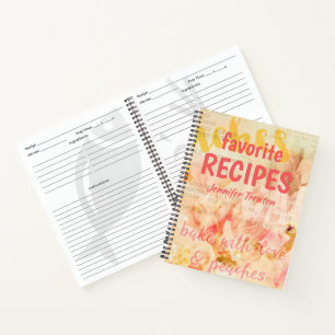 Favourite Recipes Peach Baking Collage Notebook