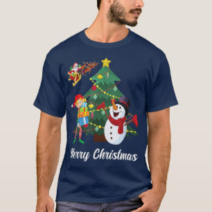 Favourite Santa Snowman Elf Christmas Lights Colou T-Shirt
