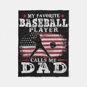 Favourite Sell Player Calls Me Dad Usa Flag Father Fleece Blanket