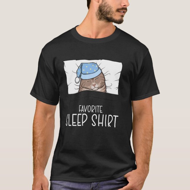Favourite Sleep Shirt Scottish Fold Cat, Napping C (Front)