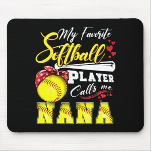 Favourite softball player calls nana mothers day mouse mat
