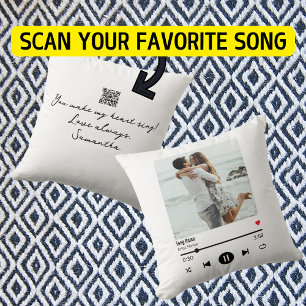 Favourite Song Music Playlist Photo with Qr code Cushion