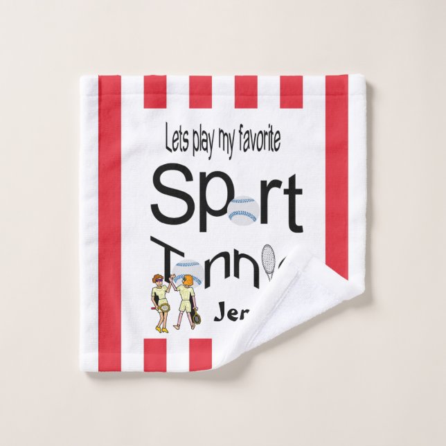 Favourite Sport Bathroom Towel Sets Tennis (Wash Cloth)