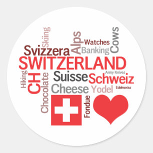 Favourite Swiss Things - I Love Switzerland Classic Round Sticker