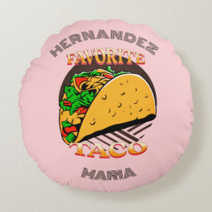 Favourite Taco,Cool favourite food Gift personali Round Cushion