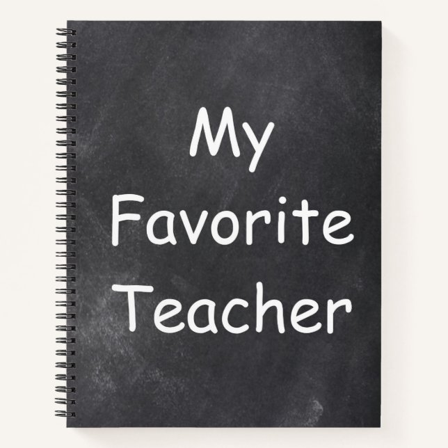 Favourite Teacher Chalkboard Design Gift Idea Notebook (Front)