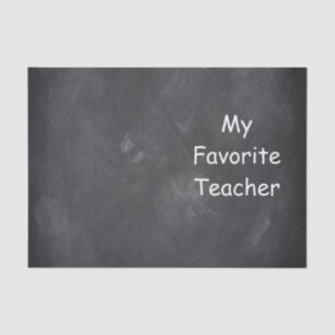 Favourite Teacher Chalkboard Design Gift Idea Tissue Paper
