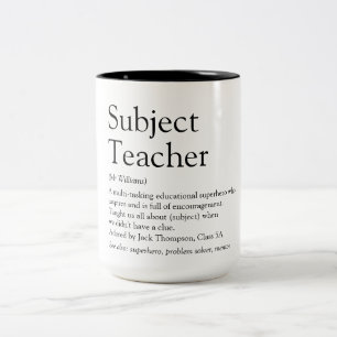 Favourite Teacher Definition Fun Modern Two-Tone Coffee Mug