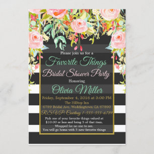 Favourite Things Bridal Shower Party Invitation