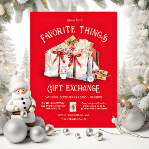 Favourite Things Christmas holiday gift exchange Invitation