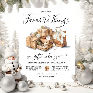 Favourite Things Christmas holiday gift exchange Invitation