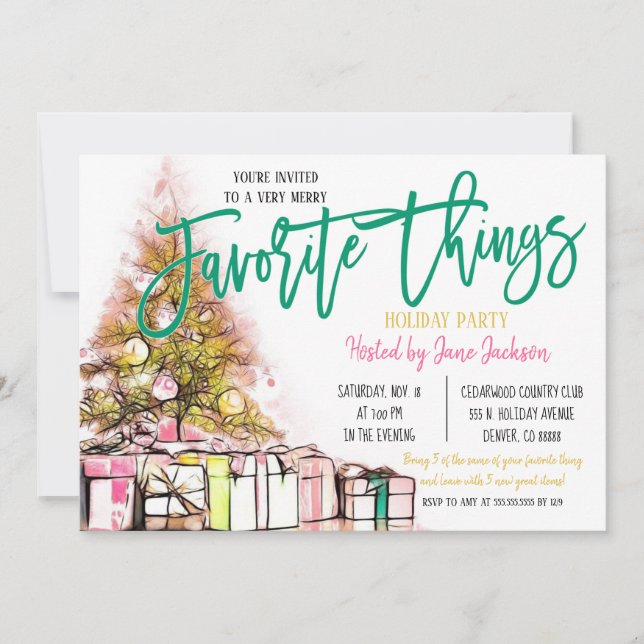 Favourite Things Christmas Party Invitation (Front)