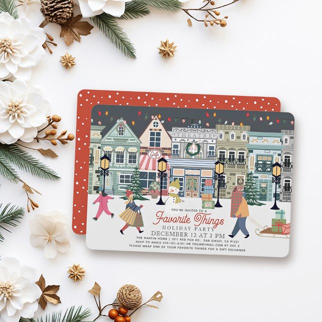 Favourite Things Christmas Town Holiday Party Invitation (Creator Uploaded)