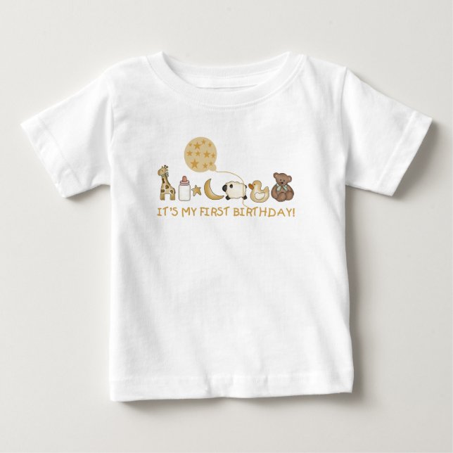 Favourite Things First Birthday Baby T-Shirt (Front)