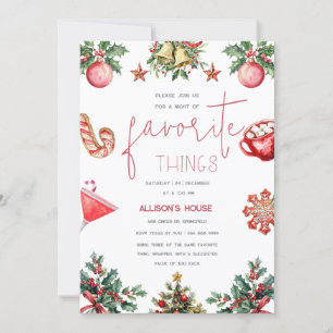 Favourite Things Friend Holiday Party Invitation