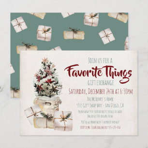 Favourite Things Gift Exchange brown paper package Invitation