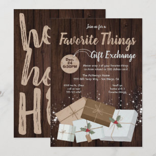 Favourite Things Gift Exchange brown paper package Invitation