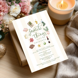 Favourite Things Gift Exchange Christmas Party Invitation