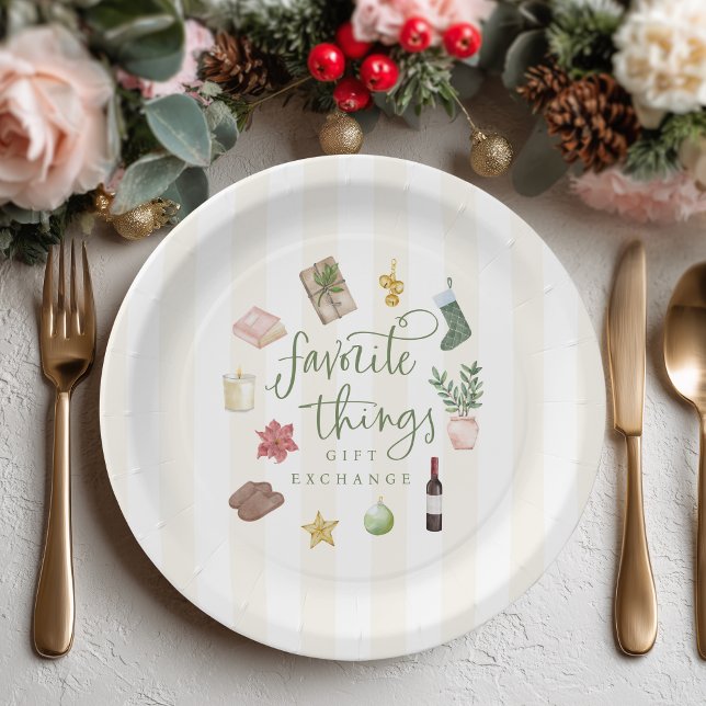 Favourite Things Gift Exchange Christmas Party Paper Plate (Creator Uploaded)