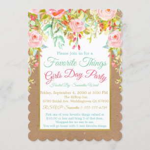 Favourite Things Girls Day Invitation