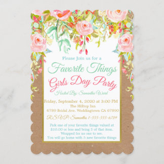 Favourite Things Girls Day Invitation