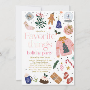 Favourite Things Holiday Gift Exchange Party Invitation