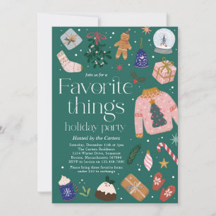 Favourite Things Holiday Gift Exchange Party Invitation