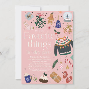 Favourite Things Holiday Gift Exchange Party Invitation