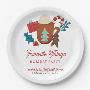 Favourite Things Holiday Party Christmas Gifts Paper Plate