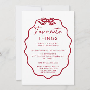 Favourite Things Holiday Party - Cute and Festive Invitation