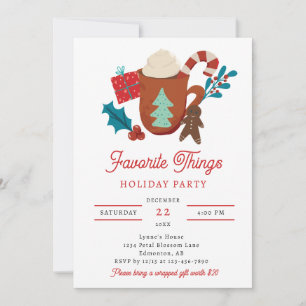 Favourite Things Holiday Party Gift Exchange Invitation