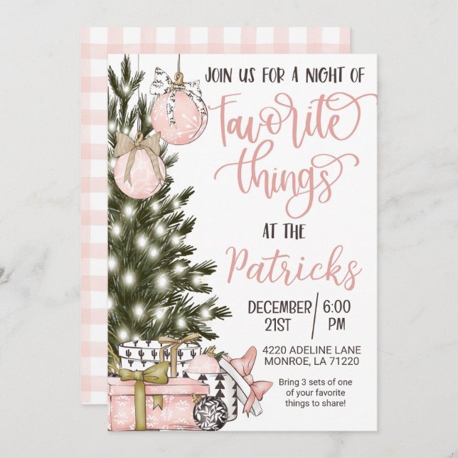 Favourite Things Holiday Party Invitation (Front/Back)