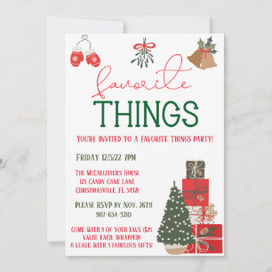 Favourite Things Holiday Party Modern Invitation