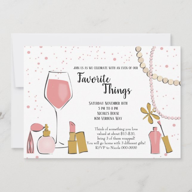Favourite Things Party Invitation (Front)