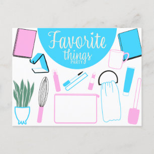 Favourite Things Party Postcard Invitation