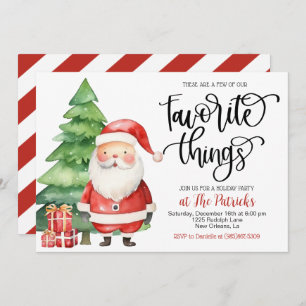 Favourite Things Santa Holiday Party Invitation